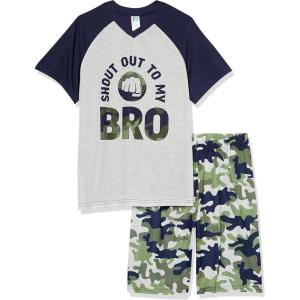The Children’s Place boys Short Sleeve Top and Shorts,2 Piece Pajama Set(Shout Out Bro)