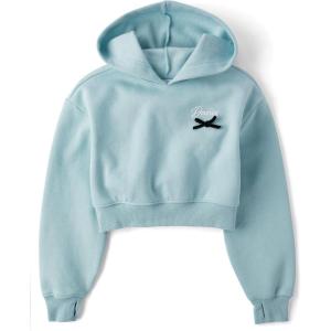 The Children’s Place girls Active Long Sleeve Hooded Sweatshirt(Dusky Blue)