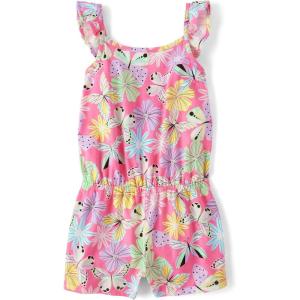 The Children’s Place girls Casual Sleeveless Shorts Romper(In the Pink)