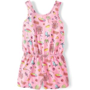 The Children’s Place girls Casual Sleeveless Shorts Romper(Luau Fun)
