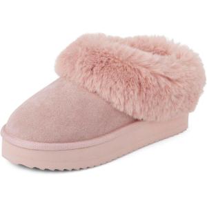 The Children’s Place girls Girls Indoor/Outdoor Comfy Slip on Platform Shoes, Faux Fur Lined(Pink)