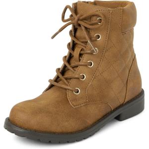 The Children’s Place girls Girls Lace Up Combat Boots(Tan Quilted)