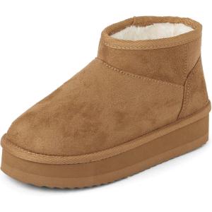 The Children’s Place girls Girls Mini Ankle Platform Boot, Faux-fur Lined(Tan)