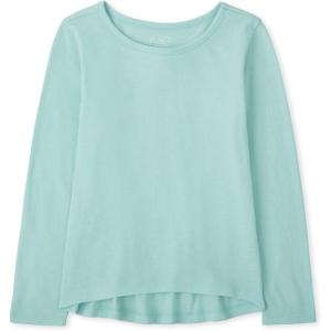 The Children’s Place girls High Low Basic Layering Tee(Eggshell Blue)