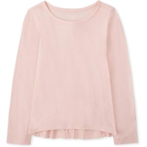 The Children’s Place girls High Low Basic Layering Tee(Pale Pink)