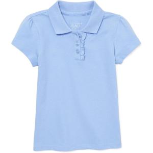 The Children’s Place girls Short Sleeve Ruffle Pique Polo(Daybreak Single)