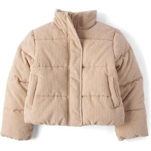 The Children’s Place girls Water and Wind Resistant Zip Front Courdory Puffer Jacket(Brown Sand)