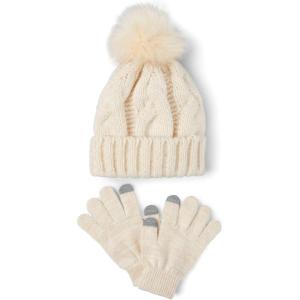 The Children’s Place girls Winter Hat and Mittens Cold Weather Set(Oatmeal Cable Set)