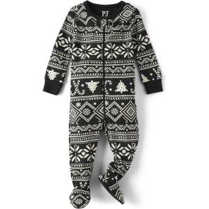 The Children’s Place unisex-baby And Kids, Sibling Matching, Holiday Pajama Sets, Cotton(Fairsile – Black)
