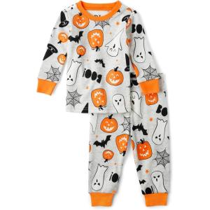 The Children’s Place unisex-baby And Kids, Sibling Matching, Holiday Pajama Sets, Cotton(Ghosts/Pumpkins Halloween)
