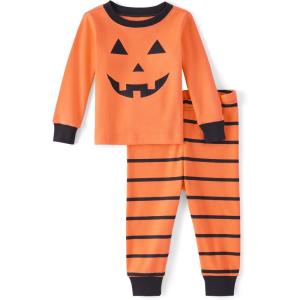 The Children’s Place unisex-baby And Kids, Sibling Matching, Holiday Pajama Sets, Cotton(Pumpkin 2 Piece)
