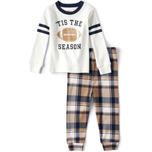 The Children’s Place unisex-baby Family Matching, Football Pajama Sets, Cotton(Tis the Season)