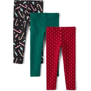 The Children’s Place,Baby Girls,and Toddler All Holidays Leggings,Candy Cane/Green/Red,12 Months,18 Months