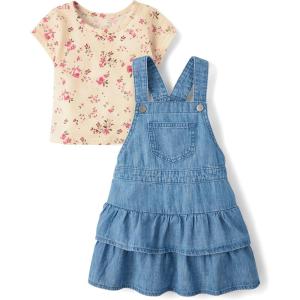 The Children’s Place,Baby Girls,and Toddler Long Sleeve Top and Skirtall Dress Set,Peak Wash,12 Months,18 Months