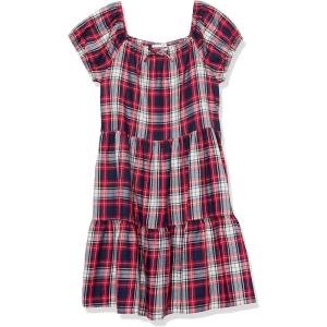 The Children’s Place,Short Sleeve Fashion Dress(Ruby Holiday Plaid)