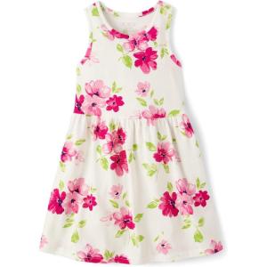 The Children’s Place,Short Sleeve Fashion Dress(Simply White Floral)