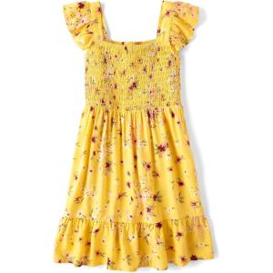 The Children’s Place,Short Sleeve Fashion Skater Dress,Pink Glow(Banana Pudding)
