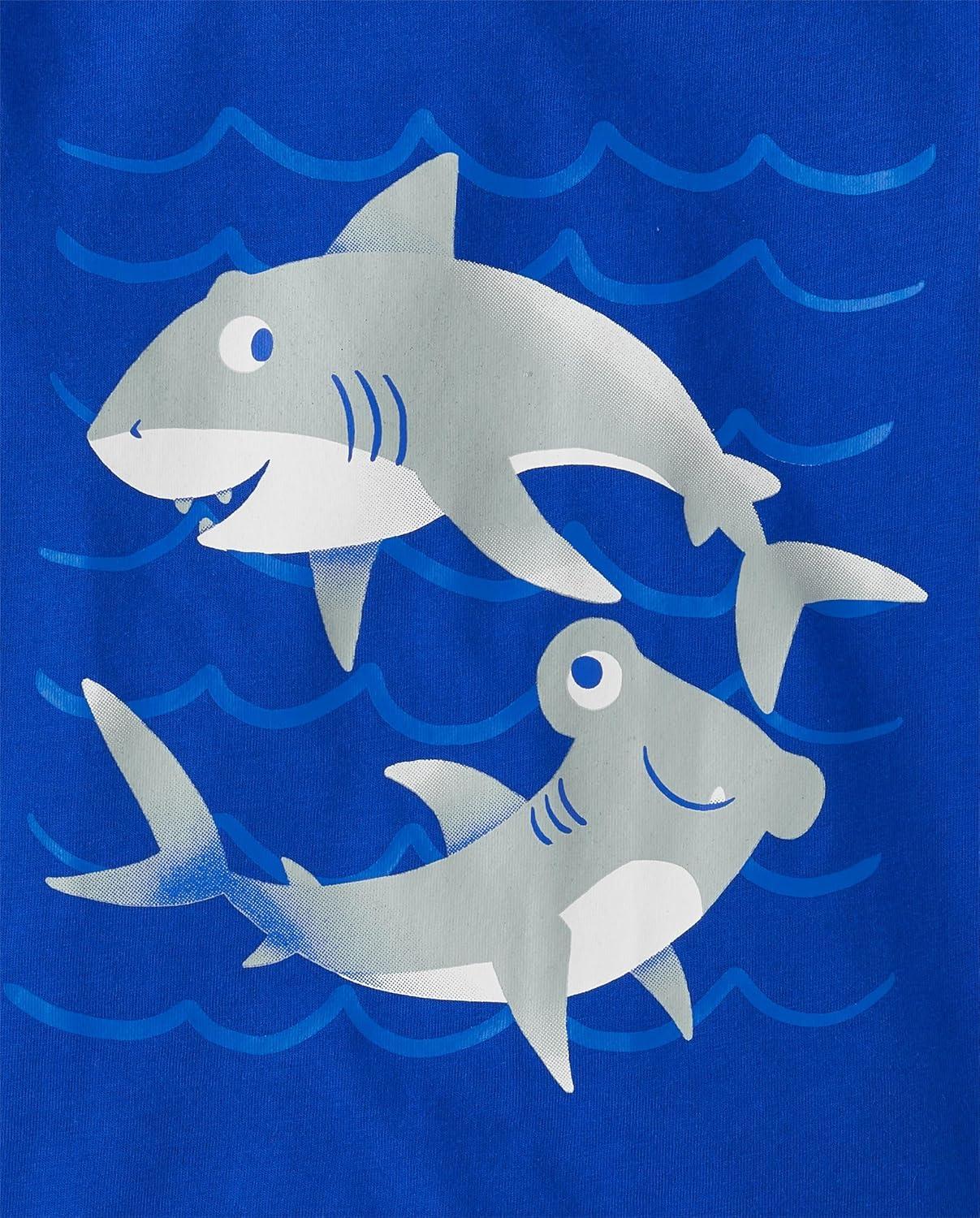 imageThe Childrens Place BabyBoys and Toddler DinosAnimalsCars Short Sleeve Graphic TShirts4 PackTigerGiraffeMonkeyShark