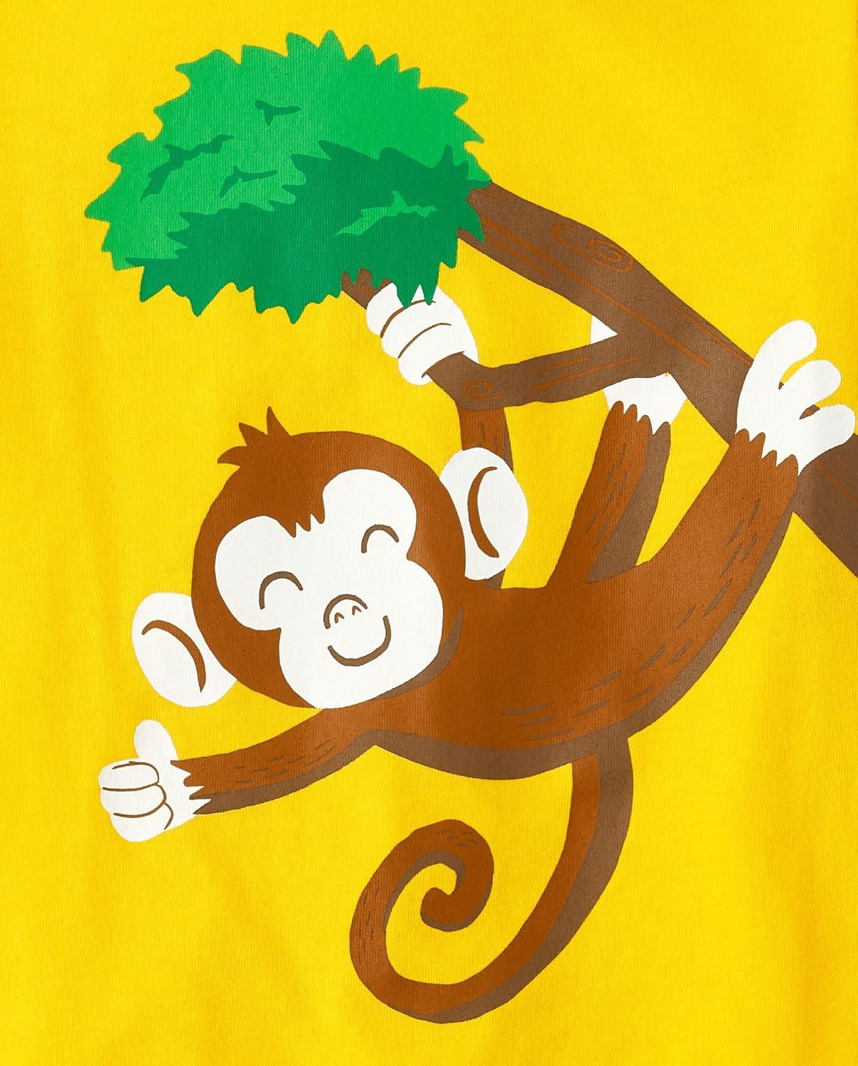 imageThe Childrens Place BabyBoys and Toddler DinosAnimalsCars Short Sleeve Graphic TShirts4 PackTigerGiraffeMonkeyShark