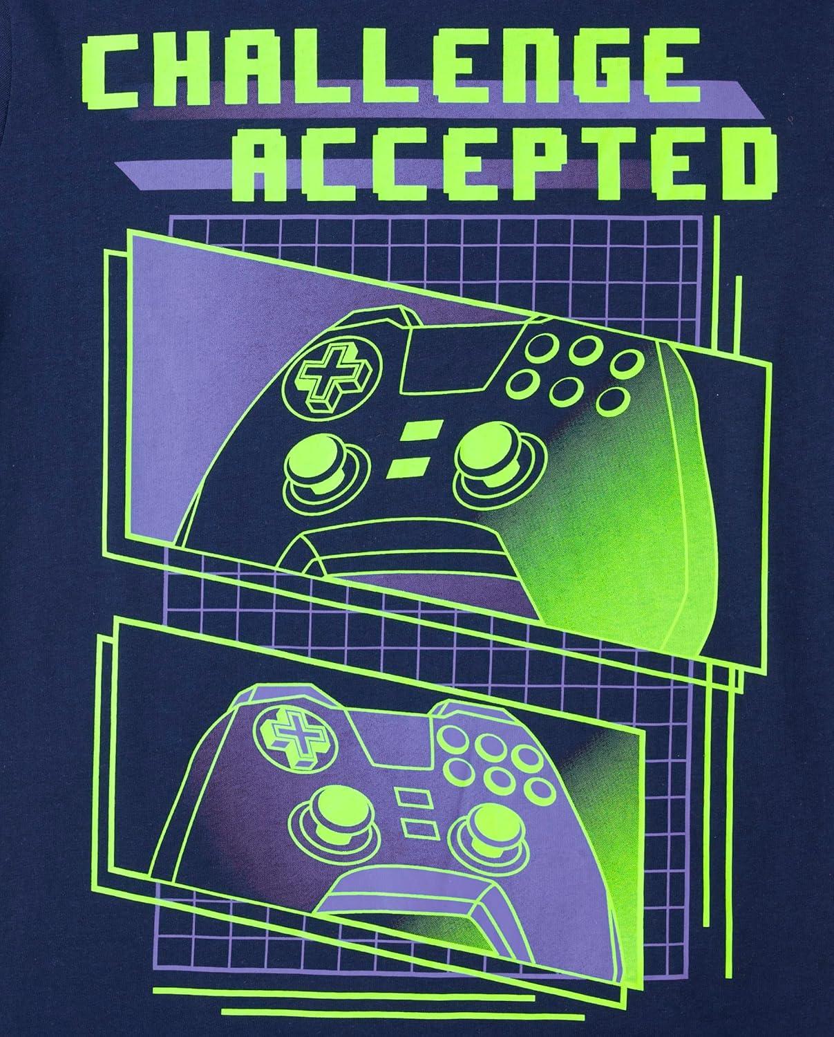 imageThe Childrens Place Boys Short Sleeve Graphic TShirt 3PackChallenge AcceptedCautionEpic Gamer