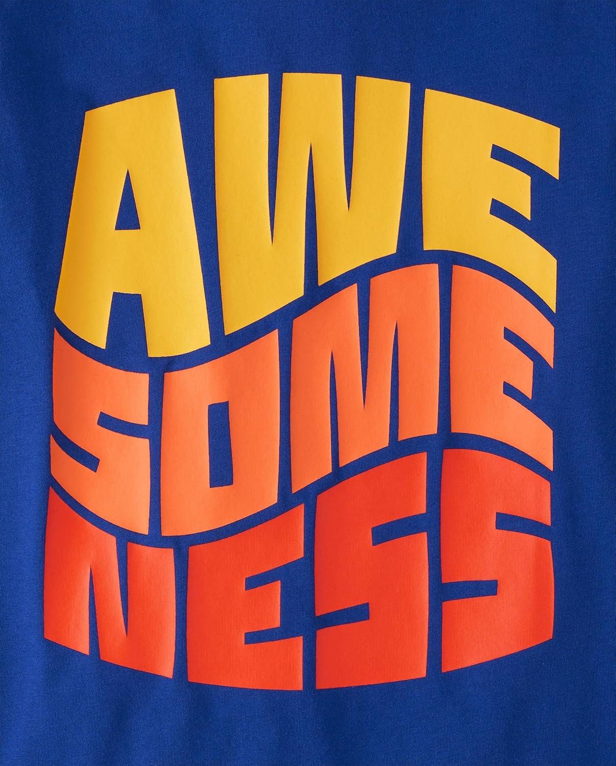 imageThe Childrens Place Boys Short Sleeve Graphic TShirt 3PackPizza PartyLevel UpAwesomeness