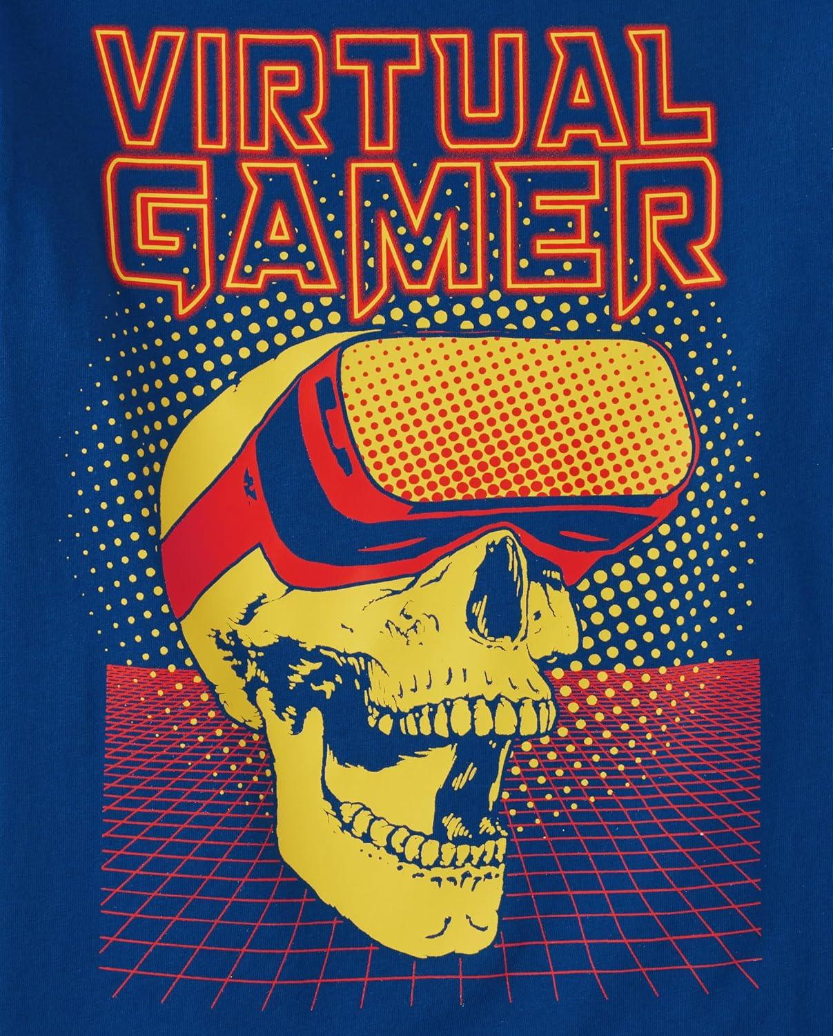 imageThe Childrens Place Boys Short Sleeve Graphic TShirt 3PackVirtualGameLevel Up 3pack