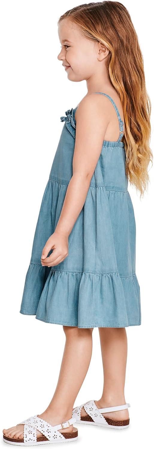 imageThe Childrens Place Girls Short Sleeve Dressy DressDenim Blue