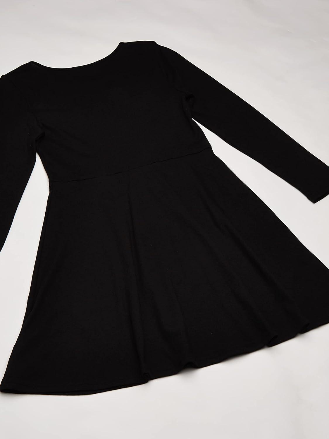 imageThe Childrens Place Girls and Toddler Solid Long Sleeve Skater DressBlack Single