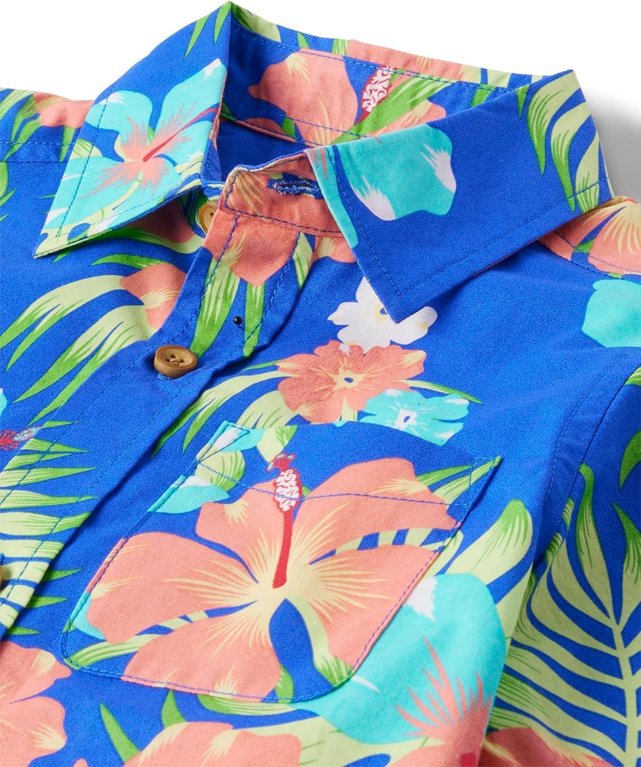 imageThe Childrens Place boys Short Sleeve Button Up ShirtTropical Floral