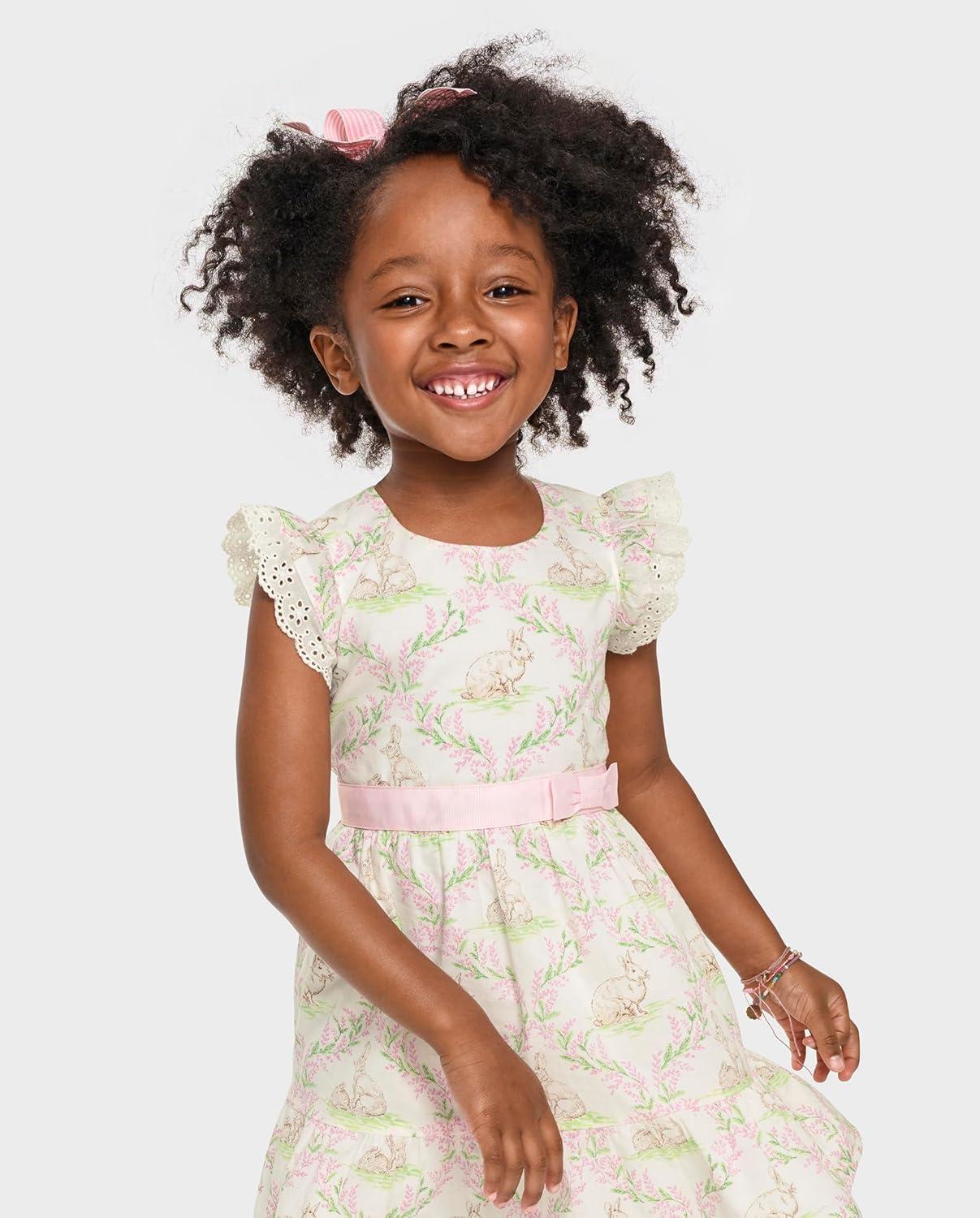 imageThe Childrens Placeand Toddler Short Sleeve Dressy DressBunny Floral