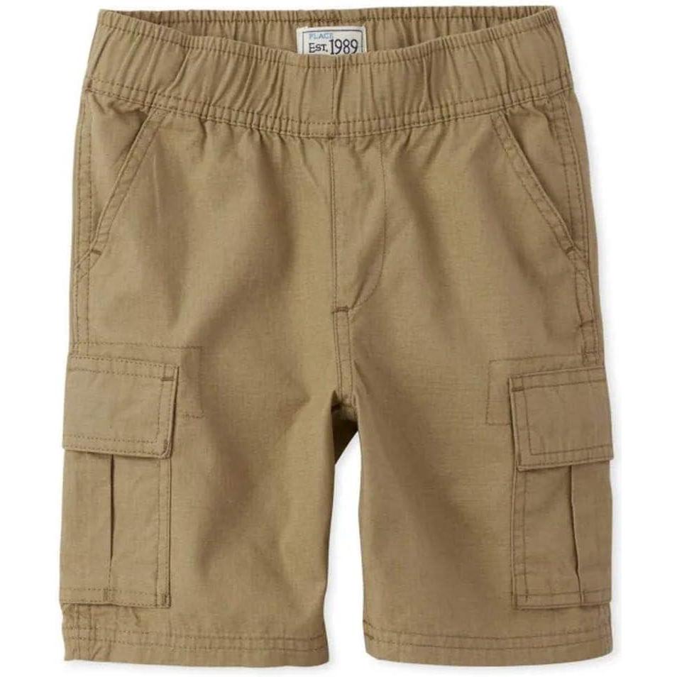 imageThe Childrens Place Baby Boys and Toddler Pull on Cargo ShortsFlax Single