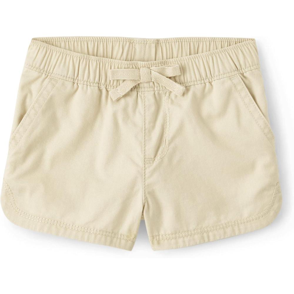 imageThe Childrens Place BabyGirls and Toddler Twill Pull on ShortsMorning Sky