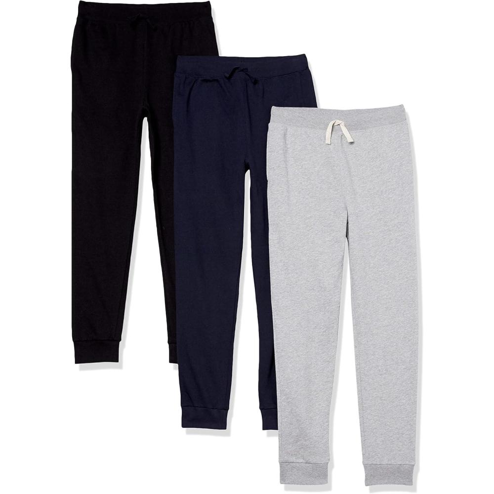 imageThe Childrens Place Boys Active Jogger PantsBlackNavyHeather Grey 3pack