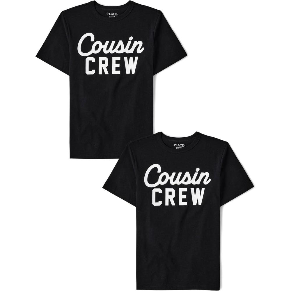 imageThe Childrens Place Boys GamerSportsCars Short Sleeve Graphic TShirts2 PackCousin Crew