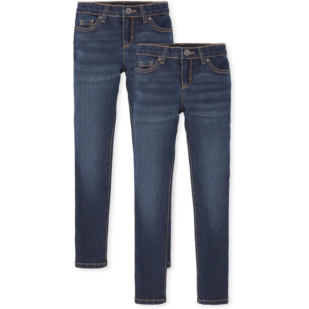 imageThe Childrens Place Girls Super Skinny JeansDark Twilight 2pack
