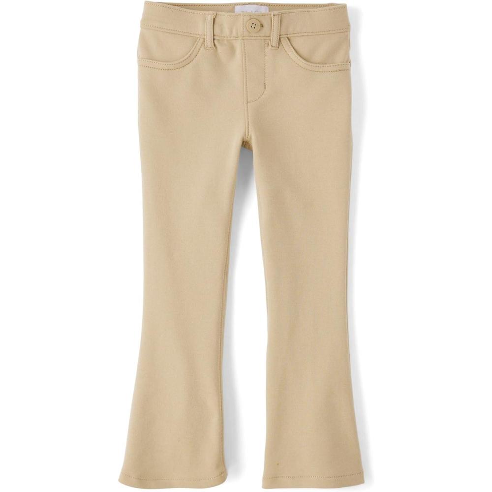 imageThe Childrens Place Girls Uniform Ponte Flare Leg PantsSand