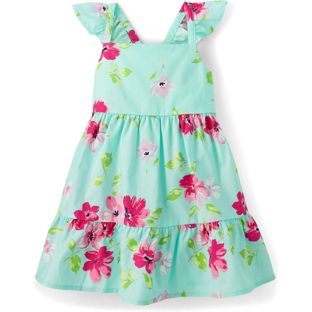 imageThe Childrens Place Girls and Toddler Short Sleeve Fashion DressMint Tea Tiered