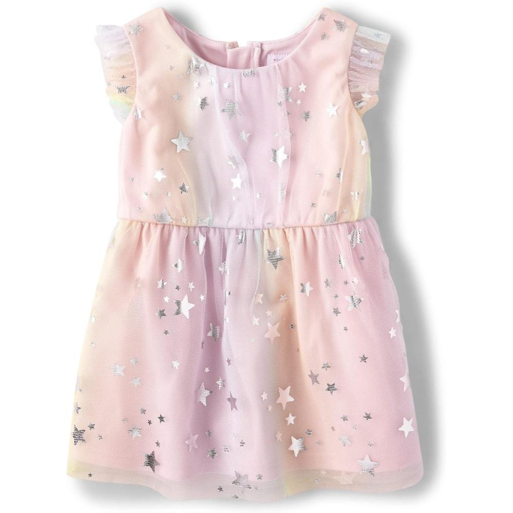 imageThe Childrens Place Girls and Toddler Short Sleeve Fashion DressOmbre Foil
