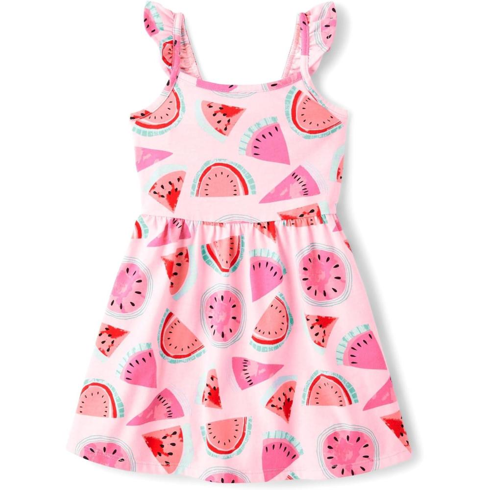 imageThe Childrens Place Girls and Toddler Short Sleeve Fashion DressWatermelons
