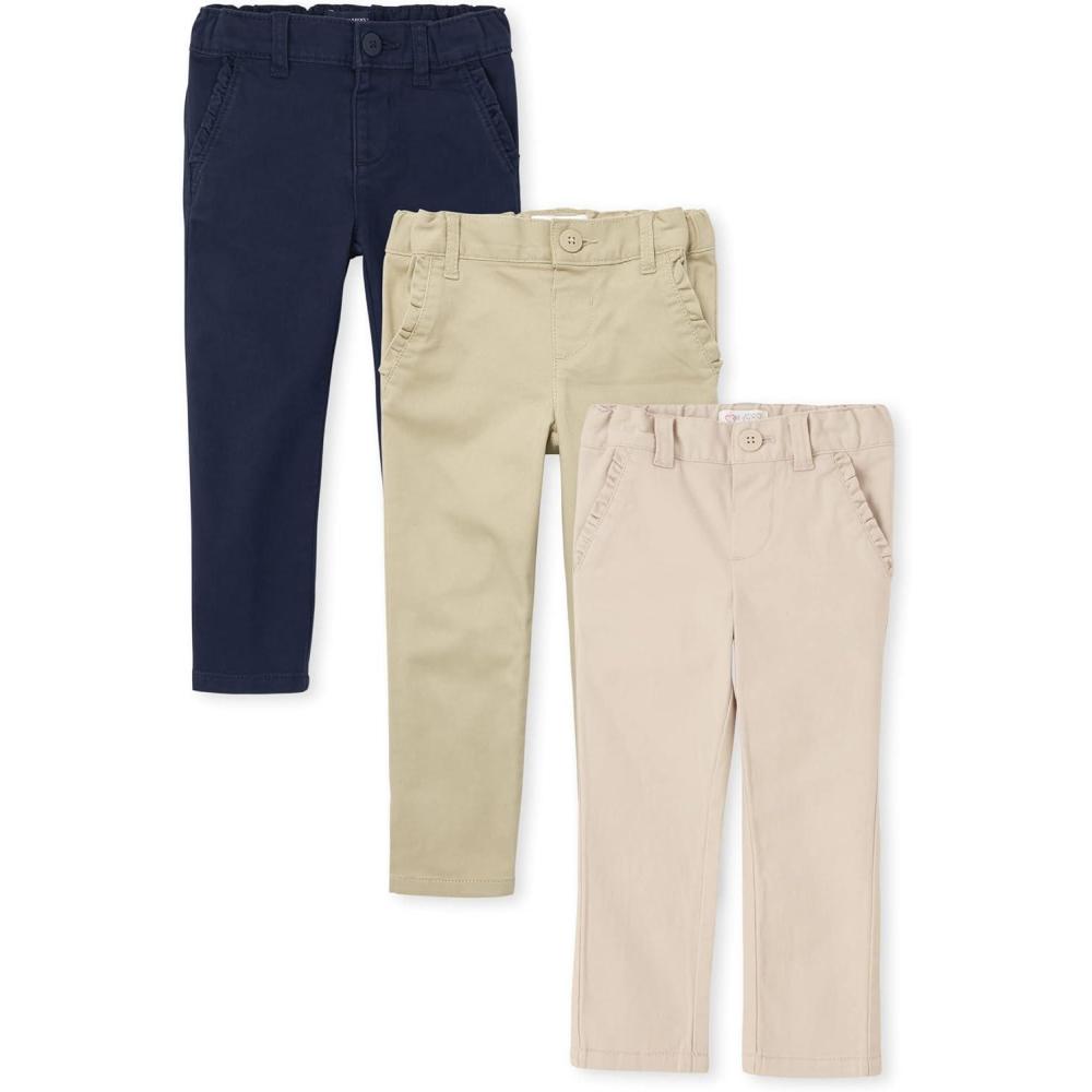 imageThe Childrens Place and Toddler Skinny Chino PantsmultipacksTidalBisquitSandy 3pack