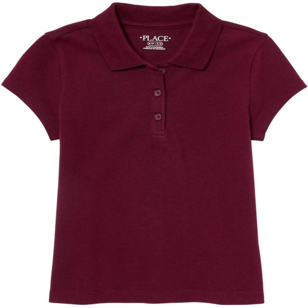 imageThe Childrens Place babygirls And Toddler Short Sleeve Ruffle Pique PoloRed