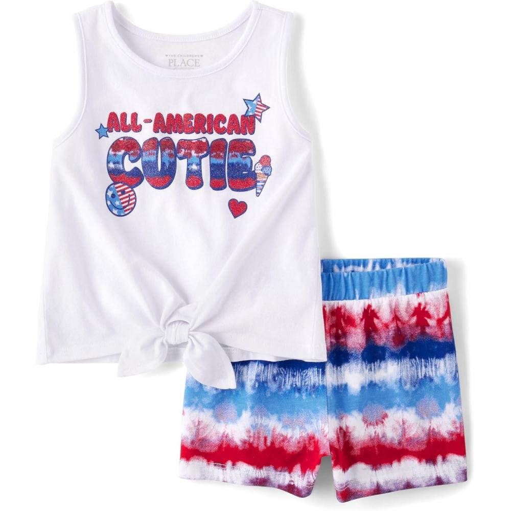 imageThe Childrens Place babygirls And Toddler Sleeveless Tank Top and Shorts 2piece SetAmerican Cutie Set