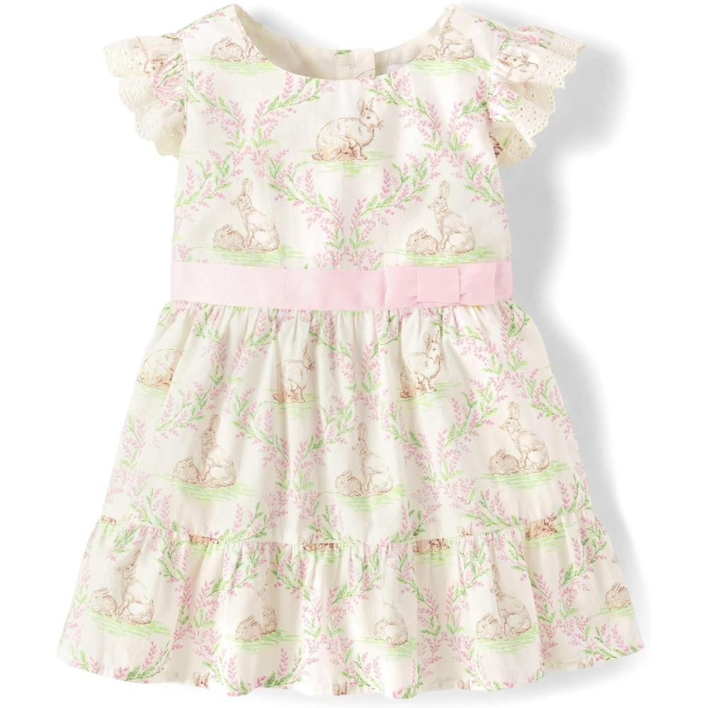 imageThe Childrens Placeand Toddler Short Sleeve Dressy DressBunny Floral