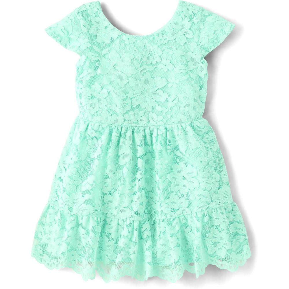 imageThe Childrens Placeand Toddler Short Sleeve Dressy DressMellow Aqua Lace