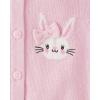 The Children’s Place Baby Girls’ and Toddler Long Sleeve Knit Button Front Cardigan(Pink Bunny)