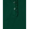 The Children’s Place Girls’ Long Sleeve Ruffle Pique Polo(Spruce Green Single)