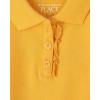 The Children’s Place Girls’ Long Sleeve Ruffle Pique Polo(Yellow Pencil Single)