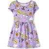 The Children’s Place Girls’ Plaid Stretch Jacquard Short Sleeve Dress(Spooky)