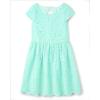 The Children’s Place Girls’ Short Sleeve Dressy Dresses(Mellow Aqua Lace)