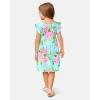 The Children’s Place Girls and Toddler Short Sleeve Fashion Dress(Green Floral Babydoll)